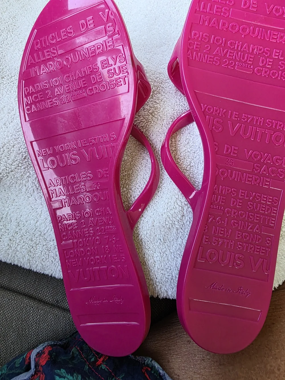 Louis Vuitton Women's Pink Jelly Sandals Size 36
